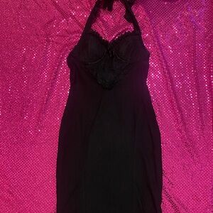killstar black halter dress with lace